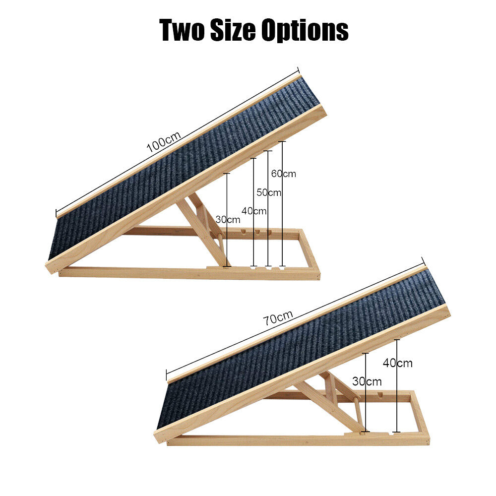 Foldable Dog Ramp | Adjustable Height Pet Stairs for Bed, Sofa & Car