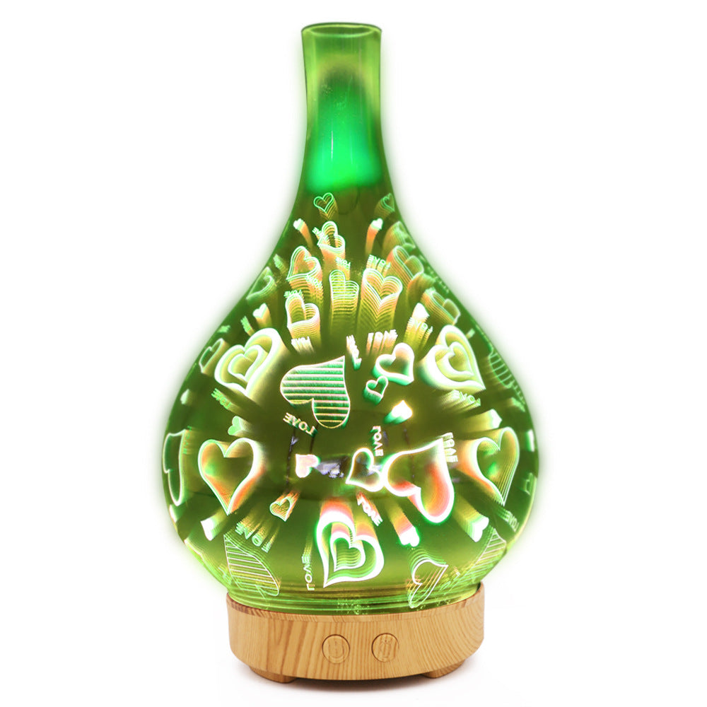 Home 3D Glass Aroma Diffuser Humidifier | USB Powered Night Light