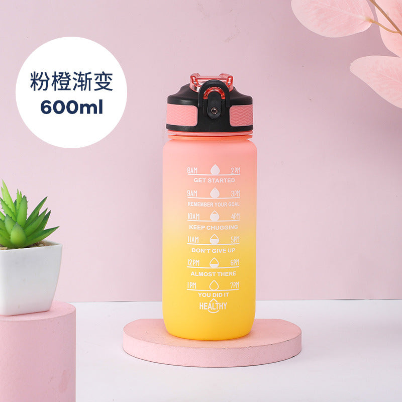 600ml Gradient Tumbler with Handle and Flip Lid