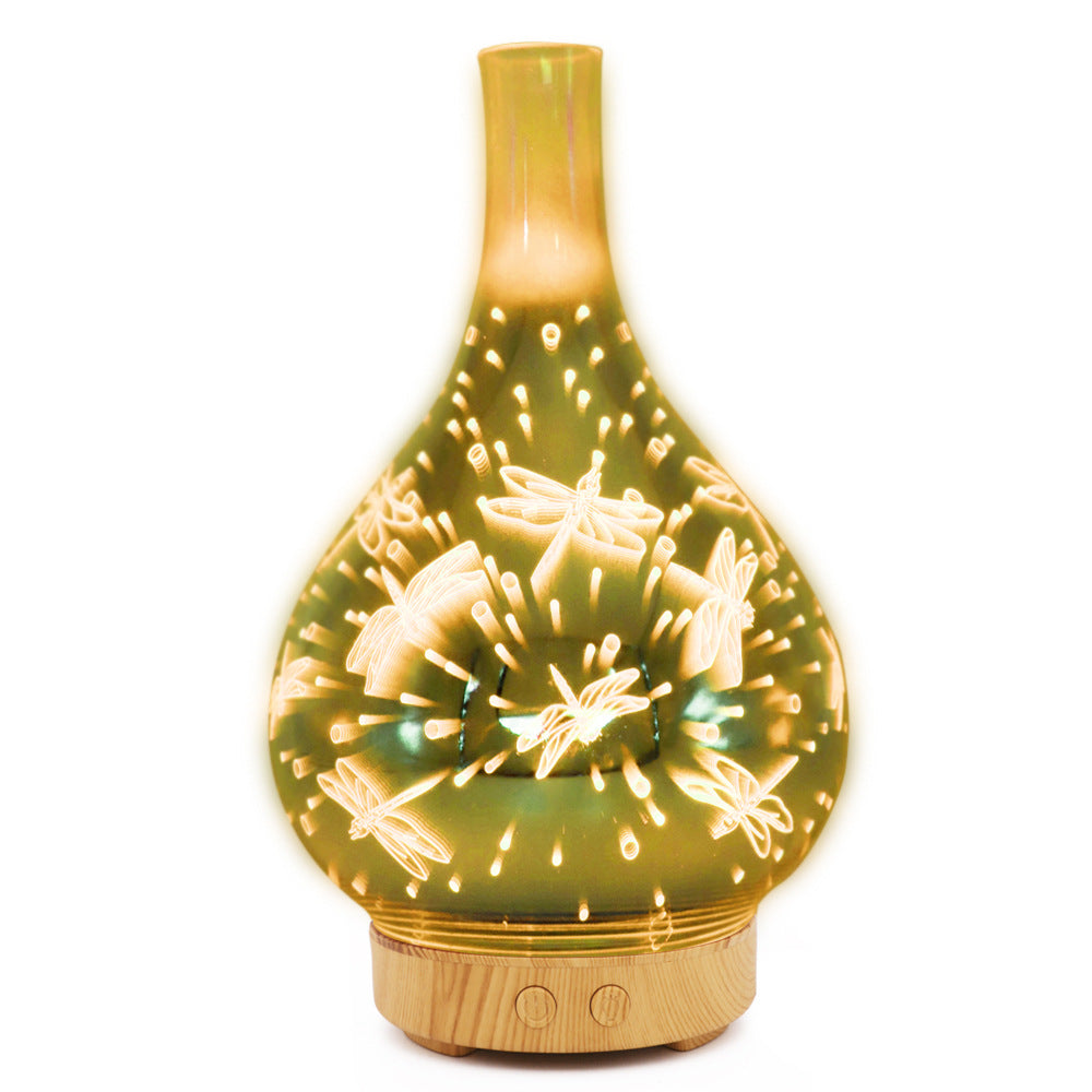 Home 3D Glass Aroma Diffuser Humidifier | USB Powered Night Light
