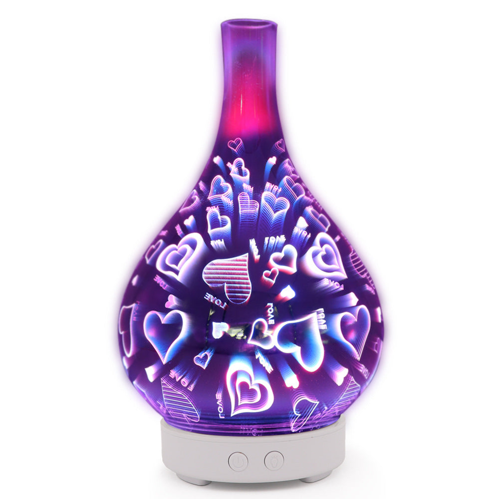 Dragonfly Light Wood Grain - Home 3D Glass Aroma Diffuser Humidifier