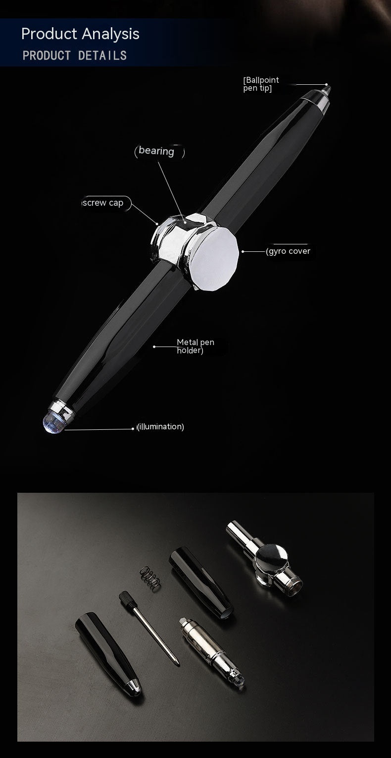 LED Spinning Gyro Metal Ballpoint Pen - View 3
