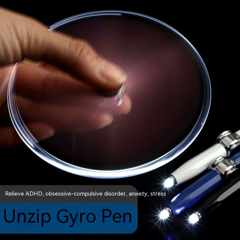 LED Spinning Gyro Metal Ballpoint Pen - View 4