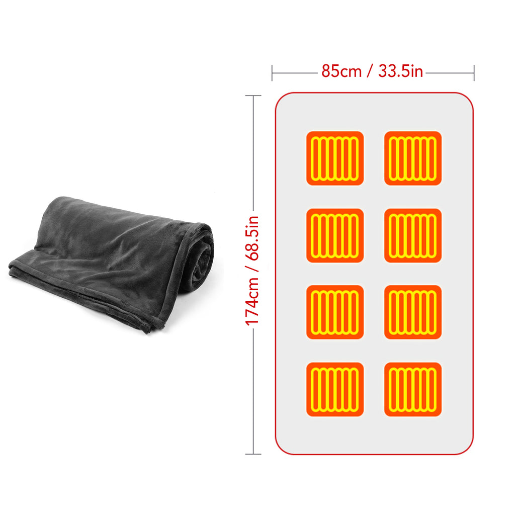 USB Electric Heated Blanket | Super Soft Coral Fleece | 3 Heat Settings