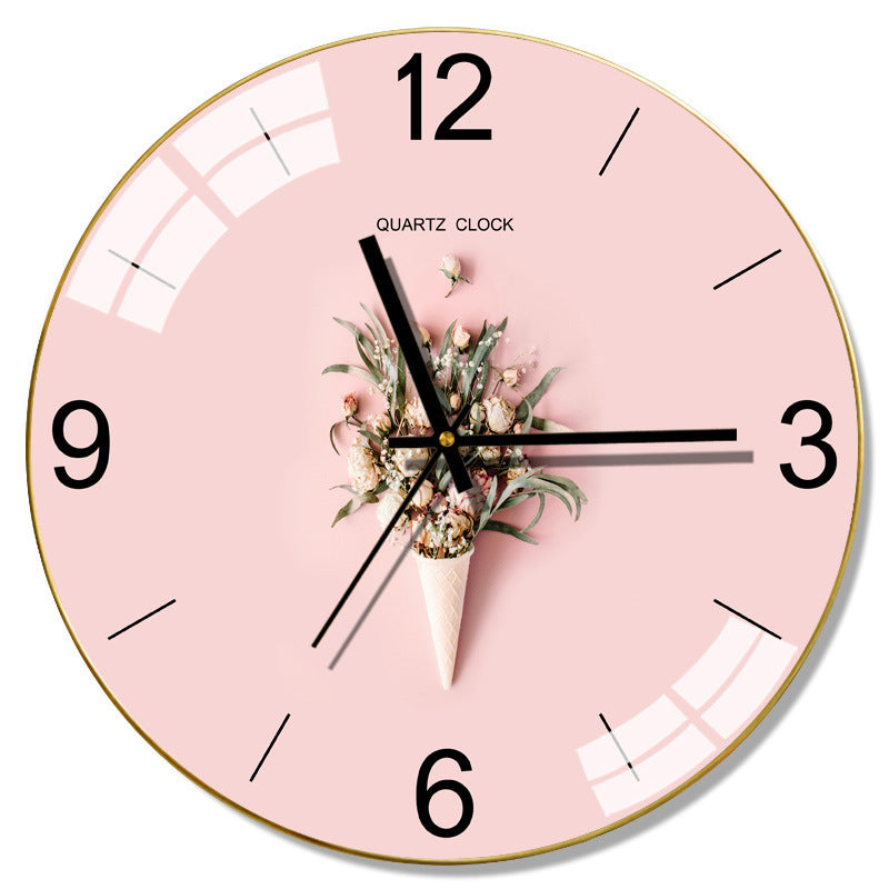 Nordic Minimalist Tempered Glass Silent Wall Clock - Style 6
