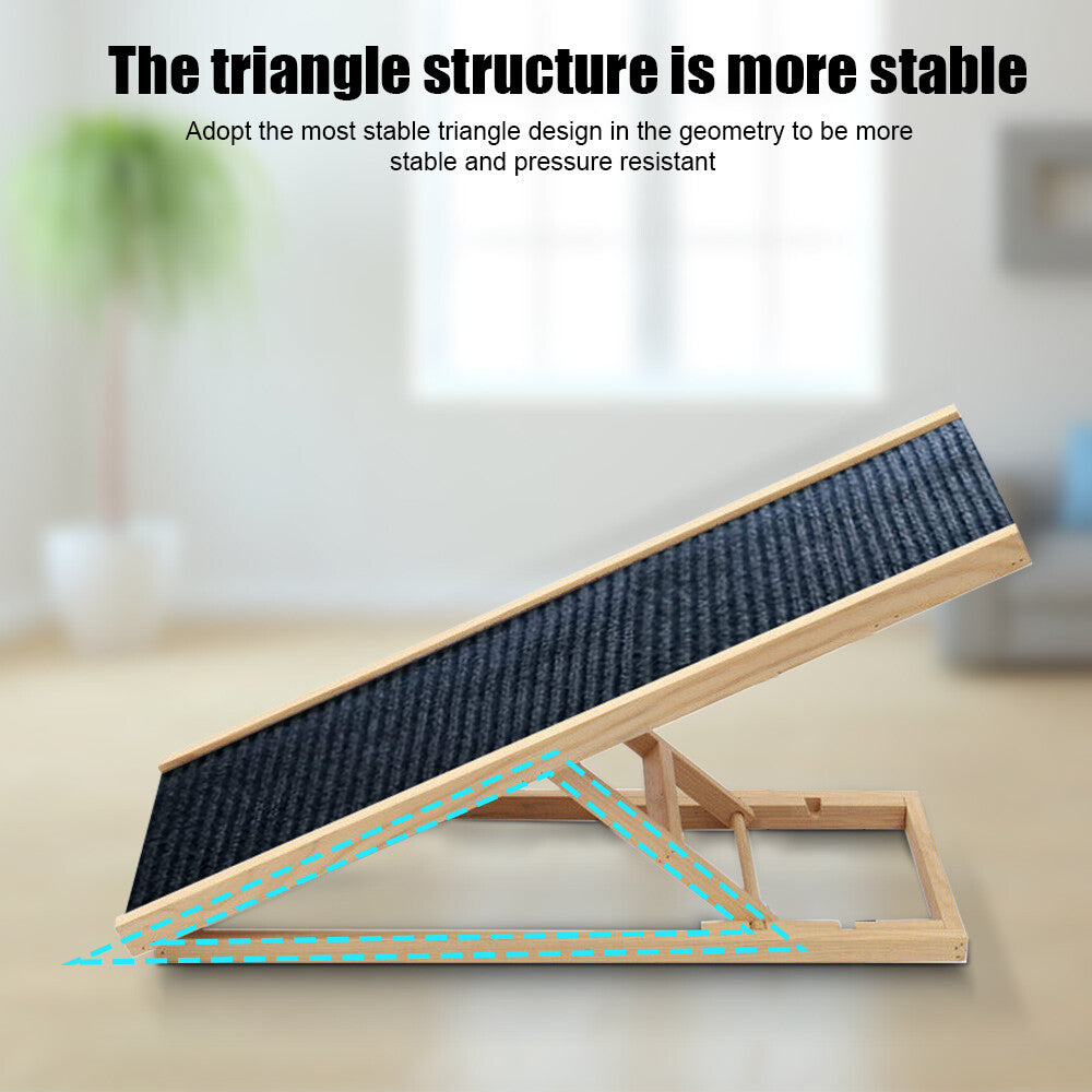 Foldable Dog Ramp | Adjustable Height Pet Stairs for Bed, Sofa & Car