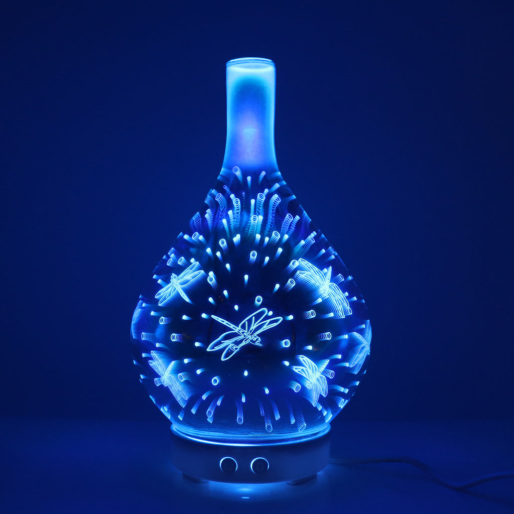 Home 3D Glass Aroma Diffuser Humidifier USB Powered Night Light
