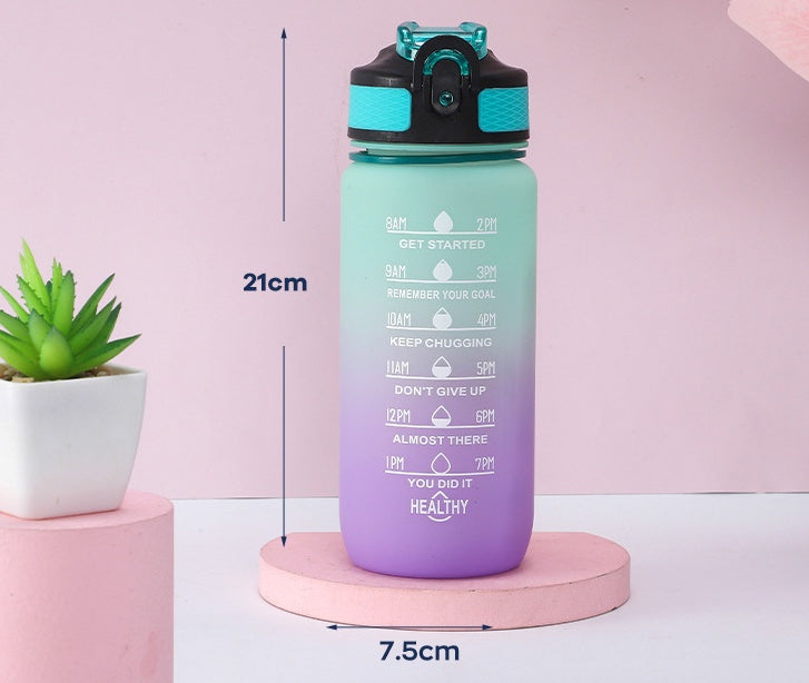 600ml Gradient Tumbler with Handle and Flip Lid - View 1