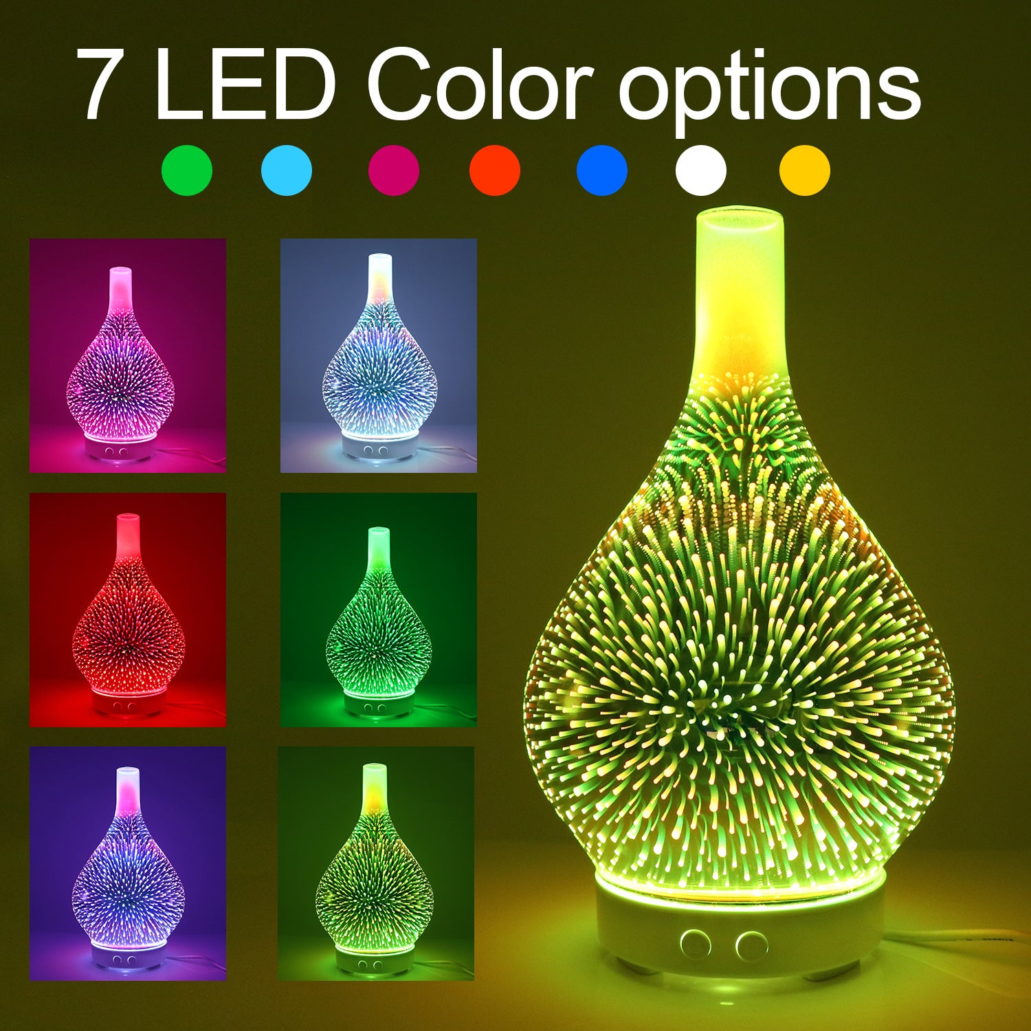 Deep Wood Grain Of Love - Home 3D Glass Aroma Diffuser Humidifier