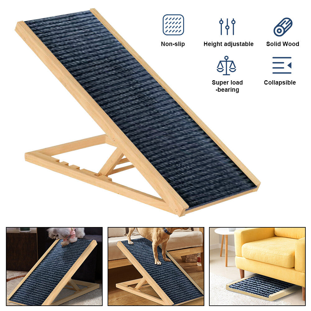 Foldable Dog Ramp | Adjustable Height Pet Stairs for Bed, Sofa & Car