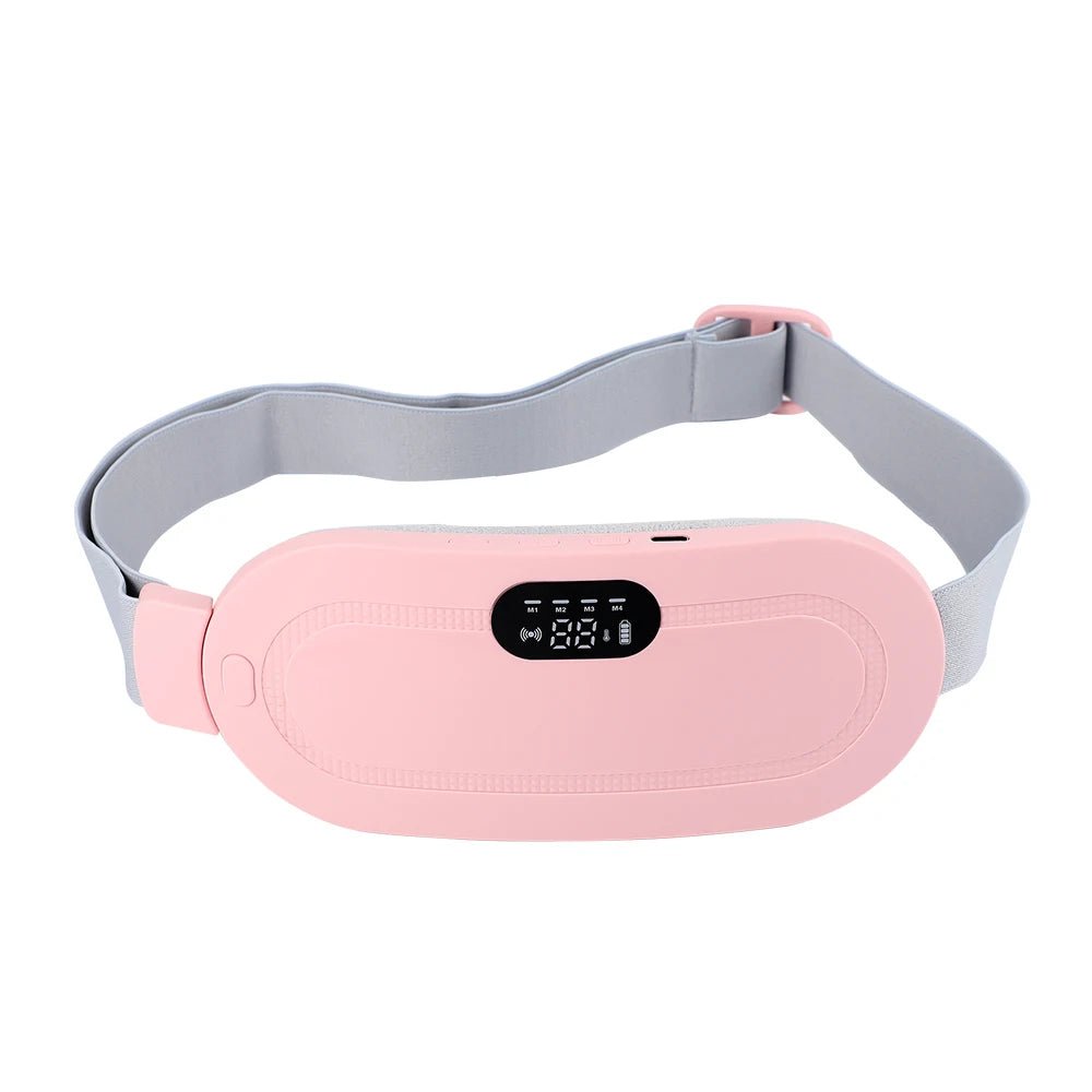 Electric Waist Massage Period Cramp Massager - Vibrating Heating Belt for Menstrual Waist, Stomach & Abdominal Pain
