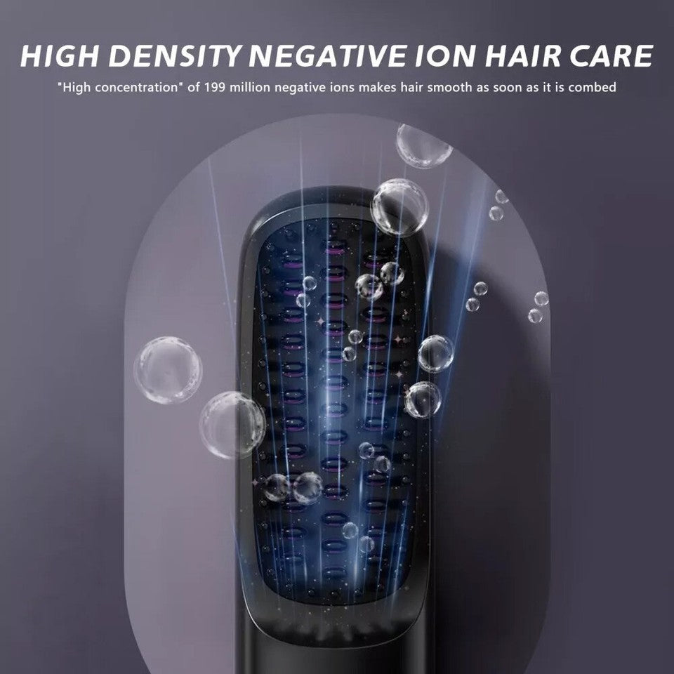 GoBrush PRO Cordless Hair Straightener Brush | Rechargeable Portable Mini Straightener