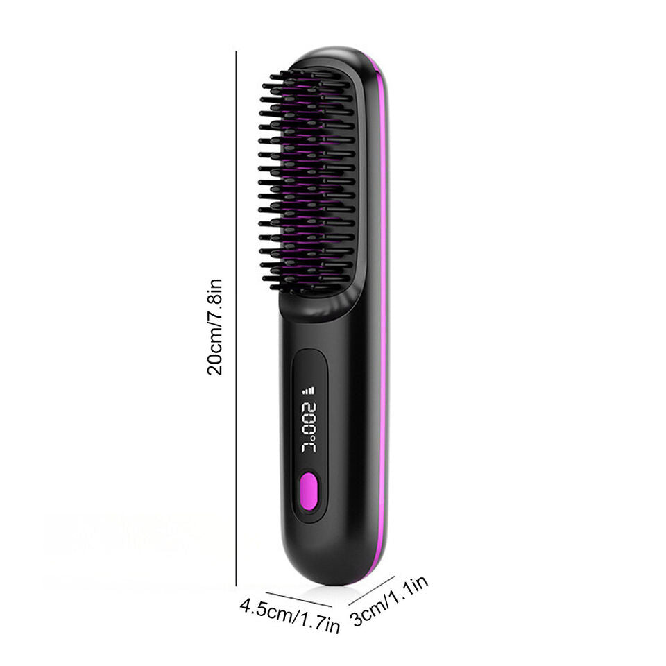 GoBrush PRO Cordless Hair Straightener Brush | Rechargeable Portable Mini Straightener