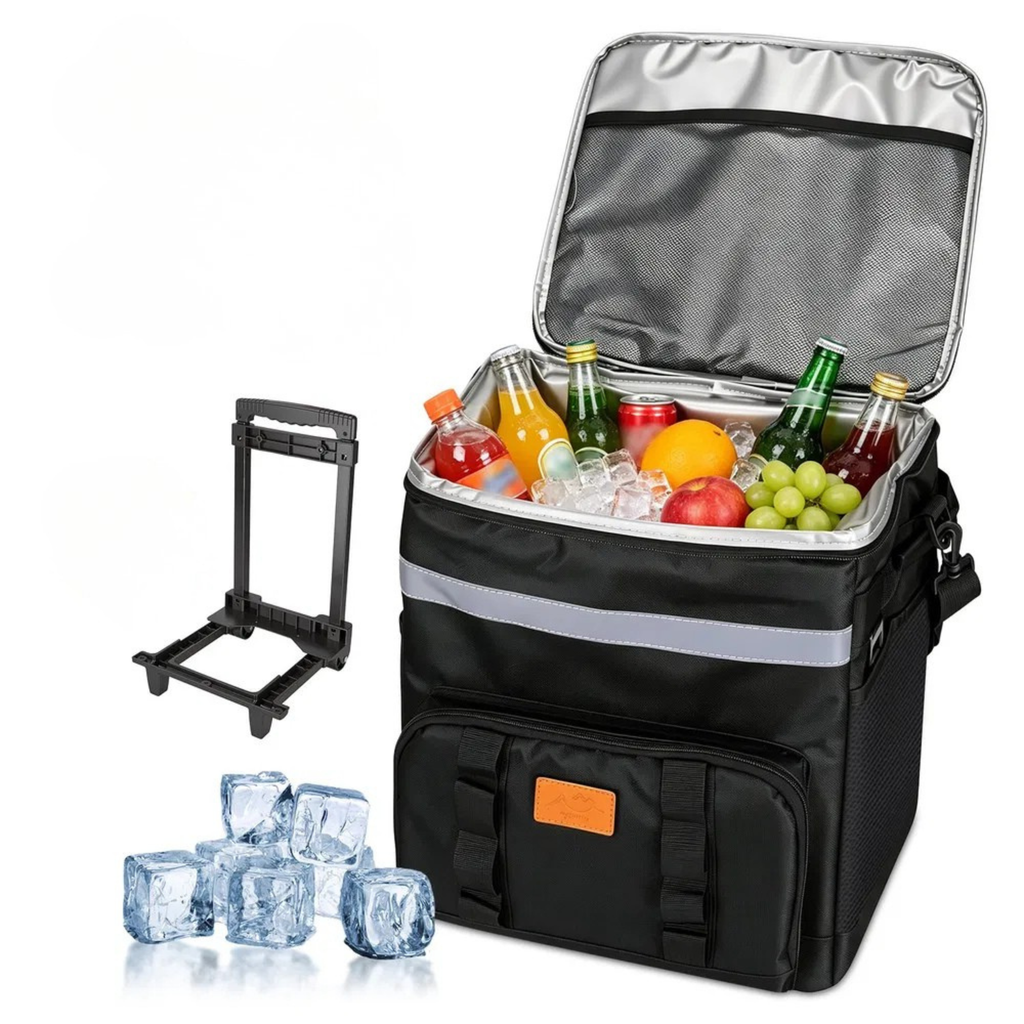 30L Insulated Rolling Cooler Bag with Wheels — 50 Can Capacity