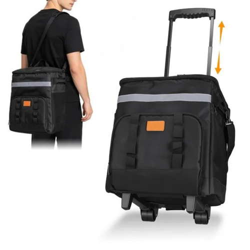 30L Insulated Rolling Cooler Bag with Wheels — 50 Can Capacity