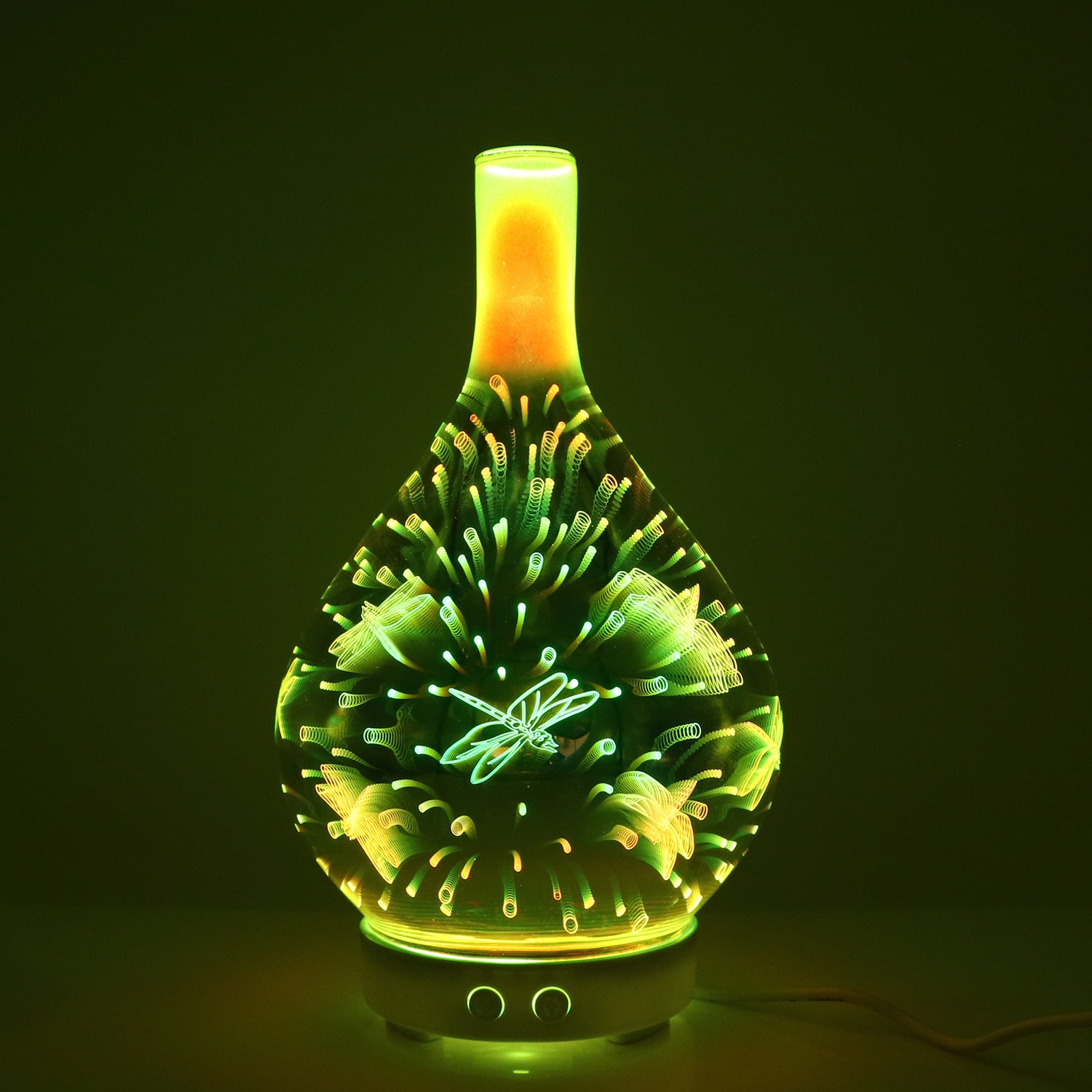 Home 3D Glass Aroma Diffuser Humidifier USB Powered Night Light