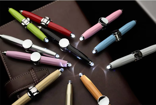 LED Gyro Spinning Metal Ballpoint Pen | Fidget Stress Relief Pen