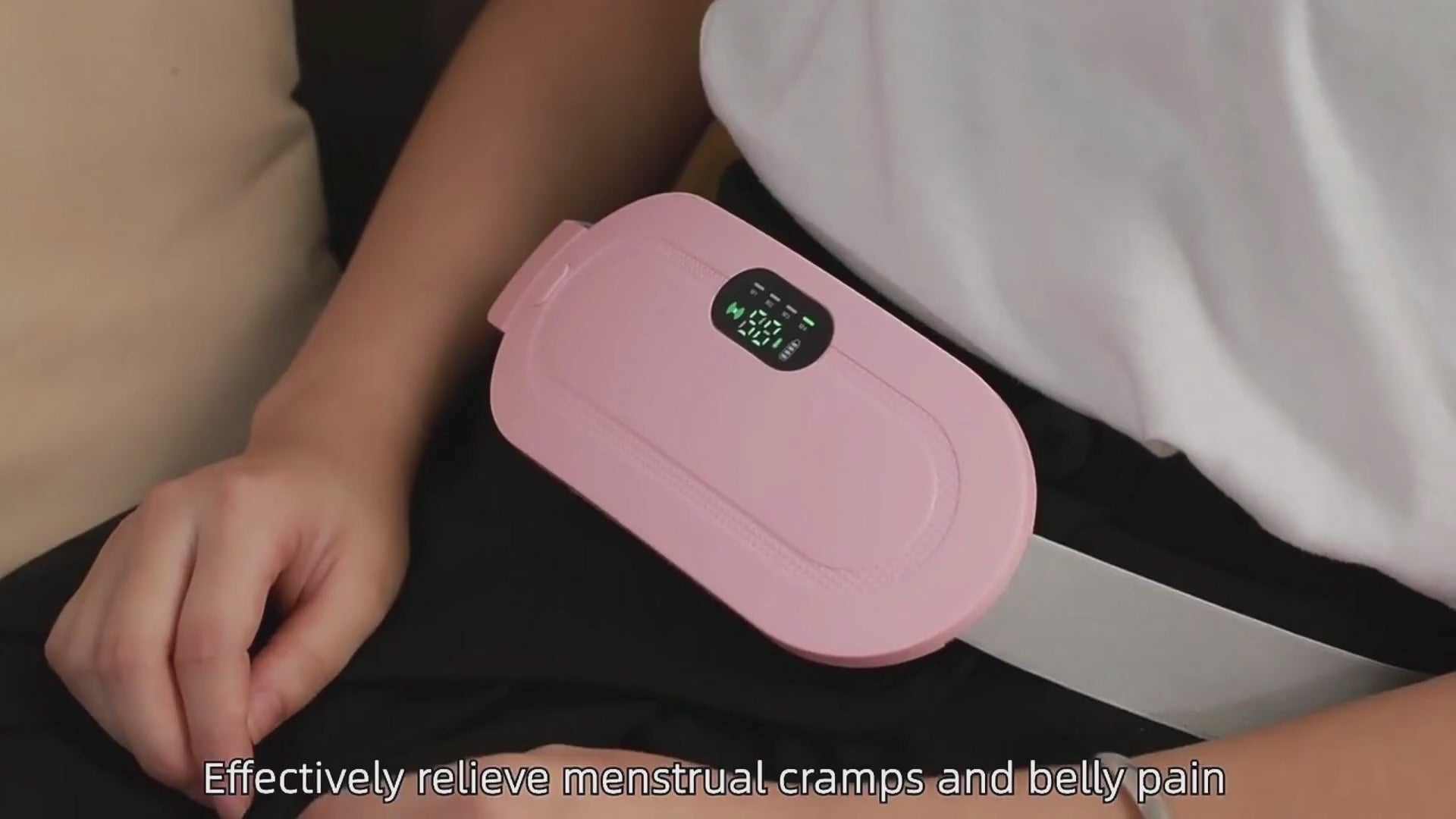 Electric Waist Massage Period Cramp Massager - Vibrating Heating Belt for Menstrual Waist, Stomach & Abdominal Pain